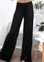 Damen Hose Hose mit Weitem Bein Täglich Ausgehen Lässig Jersey Unifarben Frühling/Herbst Hose