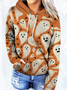 Damen Kapuze Halloween Lässig Frühling/Herbst Langarm Sweatshirt