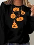 Damen Langarm T-Shirts T-Shirt Frühling/Herbst Halloween Jersey Rundhals Täglich Ausgehen Lässig Oberteile