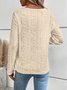 Damen Langarm Bluse Frühling/Herbst Unifarben Reißverschluss Jersey Rundhals Täglich Ausgehen Lässig Oberteile