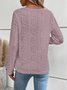 Damen Langarm Bluse Frühling/Herbst Unifarben Reißverschluss Jersey Rundhals Täglich Ausgehen Lässig Oberteile