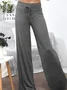 Damen Hose Hose mit Weitem Bein Täglich Ausgehen Lässig Jersey Unifarben Frühling/Herbst Hose