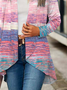 Damen Frühling/Herbst Aufdecken Lässig abstrakte Streifen Leicht Strickjacke