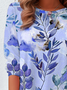 Damen Langarm T-Shirts T-Shirt Frühling/Herbst Geblümt Print Jersey Rundhals Täglich Ausgehen Retro Oberteile