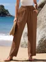 Damen Hose Elastische Taille Gerade Hosen Täglich Ausgehen Lässig Tunnelzug Unifarben Frühling/Herbst Hose