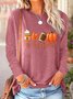 Damen Langarm Bluse Frühling/Herbst Halloween Jersey Rundhals Täglich Ausgehen Lässig Oberteile