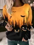 Damen Rundhals Halloween Lässig Frühling/Herbst Langarm Sweatshirt