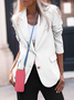 Blazer Damen Lässig Unifarben Langarm Frühling/Herbst Weit Pendeln Reverskragen H-Linie Regelmäßig