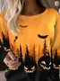 Damen Rundhals Halloween Lässig Frühling/Herbst Langarm Sweatshirt