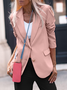 Blazer Damen Lässig Unifarben Langarm Frühling/Herbst Weit Pendeln Reverskragen H-Linie Regelmäßig