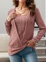 Damen Kreuzhals Unifarben Lässig Frühling/Herbst Langarm Sweatshirt