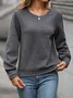 Damen Rundhals Unifarben Lässig Frühling/Herbst Langarm Sweatshirt