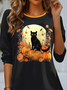 Damen Langarm T-Shirts T-Shirt Frühling/Herbst Katze Jersey Rundhals Täglich Ausgehen Lässig Oberteile