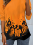 Damen Langarm T-Shirts T-Shirt Frühling/Herbst Halloween Jersey Rundhals Täglich Ausgehen Lässig Oberteile