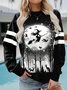 Damen Rundhals Halloween Lässig Frühling/Herbst Langarm Sweatshirt