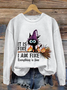 Damen Rundhals Katze Print Retro Frühling/Herbst Langarm Sweatshirt