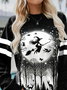 Damen Rundhals Halloween Lässig Frühling/Herbst Langarm Sweatshirt
