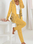 Damen Geblümt Zweiteiliges Set Täglich Langarm Lässig Frühling/Herbst Mantel mit Hosen Matching Set