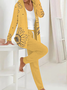 Damen Geblümt Zweiteiliges Set Täglich Langarm Lässig Frühling/Herbst Mantel mit Hosen Matching Set