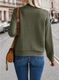 Damen Frühling/Herbst Oberbekleidung Lässig Reißverschluss Unifarben Langarm Jacke