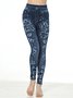 Damen Lässig Geblümt Alle Jahreszeiten Knöchelhose Leggings