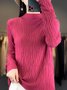 Damen Frühling/Herbst Unifarben Lässig Langarm Mock Neck Wolle/Stricken Pullover