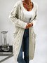 Damen Lässig Winter Unifarben Garn/Wollgarn Tasche Patchwork Strickjacke