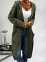 Damen Lässig Winter Unifarben Garn/Wollgarn Tasche Patchwork Strickjacke