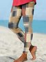 Damen Abstrakt Kariert Lässig Alle Jahreszeiten Lang Leggings
