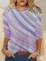 Damen Langarm T-Shirts T-Shirt Frühling/Herbst Abstrakt Jersey Rundhals Täglich Ausgehen Lässig Oberteile