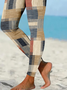Damen Abstrakt Kariert Lässig Alle Jahreszeiten Lang Leggings