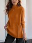 Damen Reißverschluss Winter Unifarben Lässig Langarm Mock Neck Garn/Wollgarn Pullover