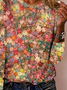 Damen Langarm T-Shirts T-Shirt Frühling/Herbst Geblümt Jersey Rundhals Täglich Ausgehen Lässig Oberteile