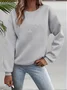 Damen Rundhals Katze Lässig Frühling/Herbst Jersey Langarm Sweatshirt