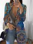 Damen Abstrakt Frühling/Herbst Oberbekleidung Lässig Langarm Reverskragen Regelmäßig Blazer