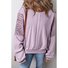 Damen Rundhals Unifarben Spitze Lässig Frühling/Herbst Langarm Sweatshirt