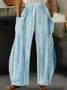 Damen Hose Elastische Taille Gerade Hosen Täglich Ausgehen Lässig Taschennähen Gestreift Frühling/Herbst Hose