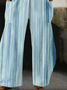 Damen Hose Elastische Taille Gerade Hosen Täglich Ausgehen Lässig Taschennähen Gestreift Frühling/Herbst Hose