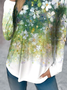 Damen Langarm T-Shirts T-Shirt Frühling/Herbst Geblümt Jersey Rundhals Täglich Ausgehen Lässig Oberteile