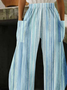 Damen Hose Elastische Taille Gerade Hosen Täglich Ausgehen Lässig Taschennähen Gestreift Frühling/Herbst Hose