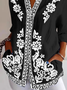 Damen Ethnisch Langarm Bluse Frühling/Herbst Hemdkragen Täglich Retro Oberteile