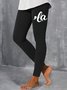 Damen Textbriefe Lässig Alle Jahreszeiten Lang Leggings