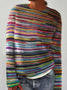 Damen Winter Ahornblatt Lässig Langarm Rundhals Strickpullover