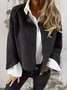 Damen Herbst Oberbekleidung Lässig Unifarben Dreiviertelärmel Rundhals Jacke