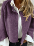 Damen Herbst Oberbekleidung Lässig Unifarben Dreiviertelärmel Rundhals Jacke