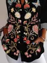 Damen Ethnisch Langarm Bluse Frühling/Herbst Hemdkragen Täglich Retro Oberteile