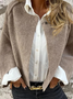 Damen Herbst Oberbekleidung Lässig Unifarben Dreiviertelärmel Rundhals Jacke