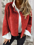 Damen Herbst Oberbekleidung Lässig Unifarben Dreiviertelärmel Rundhals Jacke