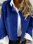 Damen Herbst Oberbekleidung Lässig Unifarben Dreiviertelärmel Rundhals Jacke