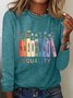 Damen Geblümt Langarm T-Shirts T-Shirt Rundhals Lässig Frühling/Herbst Oberteile
